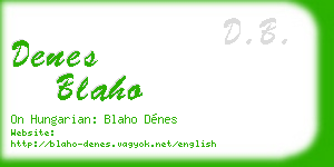 denes blaho business card
